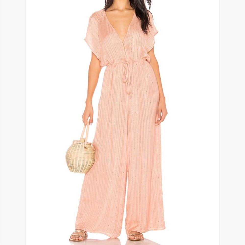 NWT Sundress sequin jumpsuit Roma tan sz XS S